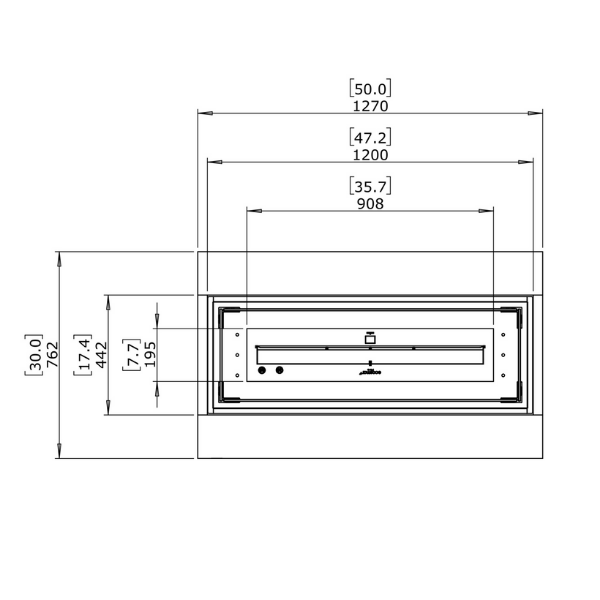 Ecosmart Fire Cosmo 50 Fire Table Total Dimensions Technical Drawing