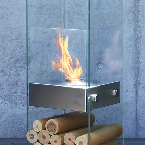 Ecosmart Fire Ghost Fire Screen With Flame In An Outdoor Set Up