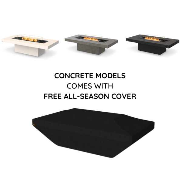    Ecosmart Fire Gin 90 _concrete Models With Free All Season Cover In White Background