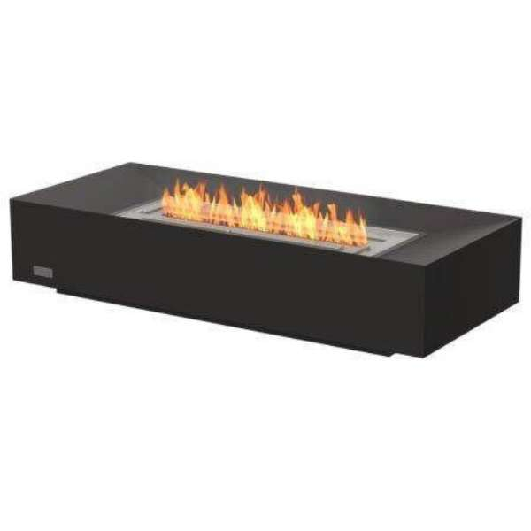 Ecosmart Fire Grate In Graphite Color With Flame In White Background