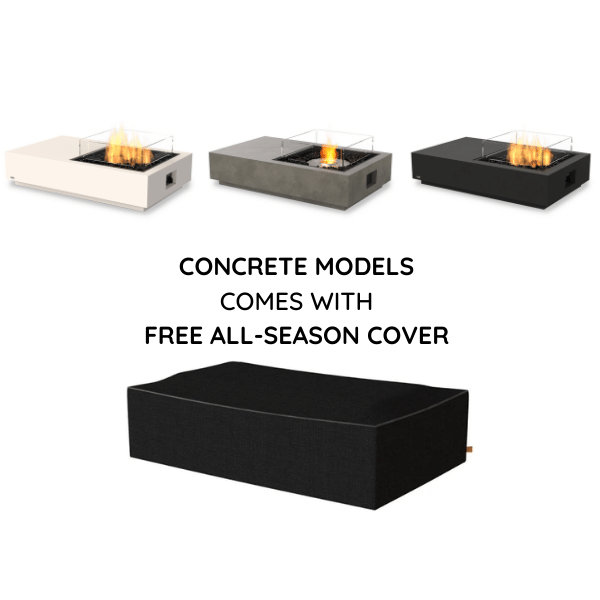 Ecosmart Fire Manhattan 50 Concrete Models With Free All Season Cover In White Background