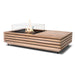 Ecosmart Fire Manhattan 50 In Teak Color With Flame In White Background