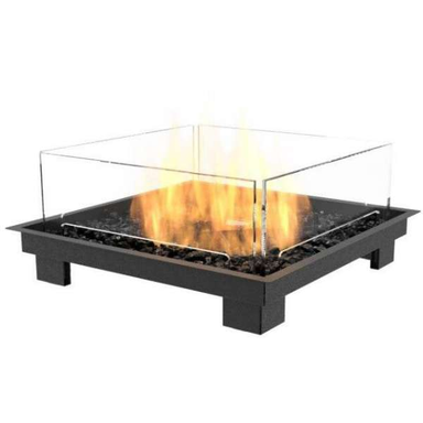 Ecosmart Fire Square 22 In Natural Color With Flame On A White Background