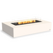 Ecosmart Fire Wharf 65 Freestanding Fire Table In Bone With Windscreen And Flame On A White Background