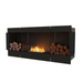 Ecosmart Flex Single Sided Bioethanol Fireplace Side View With Two Box And Flame On A White Background
