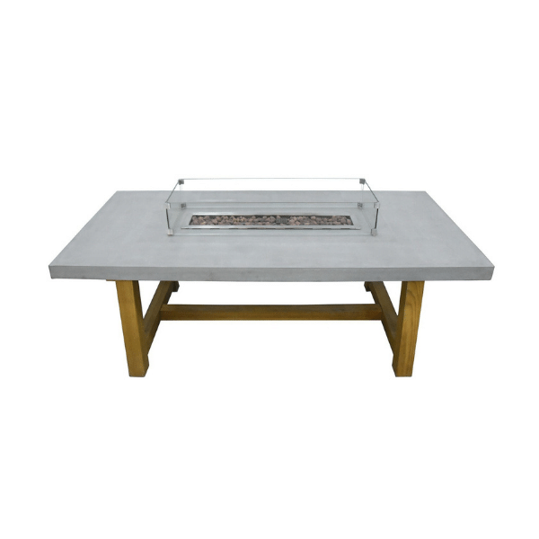 Elementi Bar Fire Table With Windscreen Without Flame On A White Background