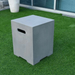     Elementi Granville Square Tank Cover Light Gray Sitting On A Grass Side View