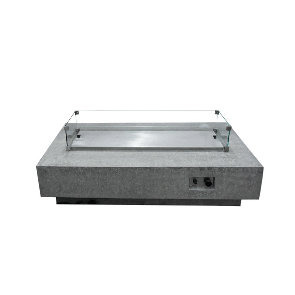 Elementi Hampton Fire Pit With Stainless Steel Lid And Winscreen On A White Background