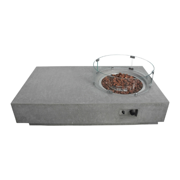 Elementi Metropolis Fire Table With Windscreen Without Flame On A White Background
