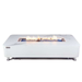 Elementi Plus Athens Porcelain Top Fire Table OFP102BW White Backgound With Flame