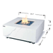 Elementi Plus Bianco White Marble Porcelain Fire Table OFP103BW DImensions