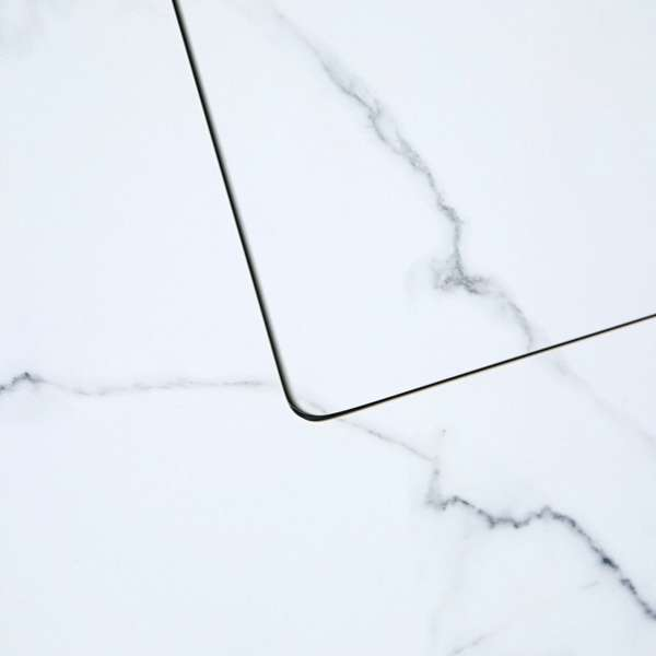 Elementi Plus Bianco White Marble Porcelain Fire Table OFP103BW Marble Close Up