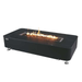 Elementi Plus Valencia Porcelain Top Fire Table OFP102BB With Flames In Whtie Background