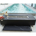 Elementi Plus Valencia Porcelain Top Fire Table OFP102BB With Fire Glass and Roll Out Storage for Cover
