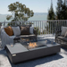 Elementi Plus Cannes Fire Table OFG416DG With Windscreen In Backyard Set-up