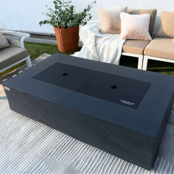 Elementi Plus Cape Town Fire Pit OFG410SL With Metal Cover On