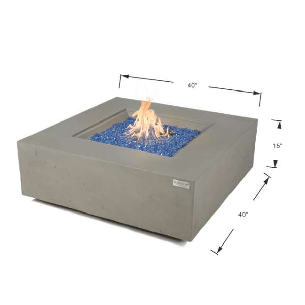 Elementi Plus Capertee Fire Table OFG411SG Size Dimensions