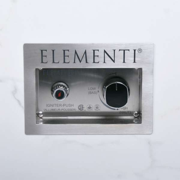 Elementi Plus Carrara Marble Pocelain Fire Table OFP121BW Ignition