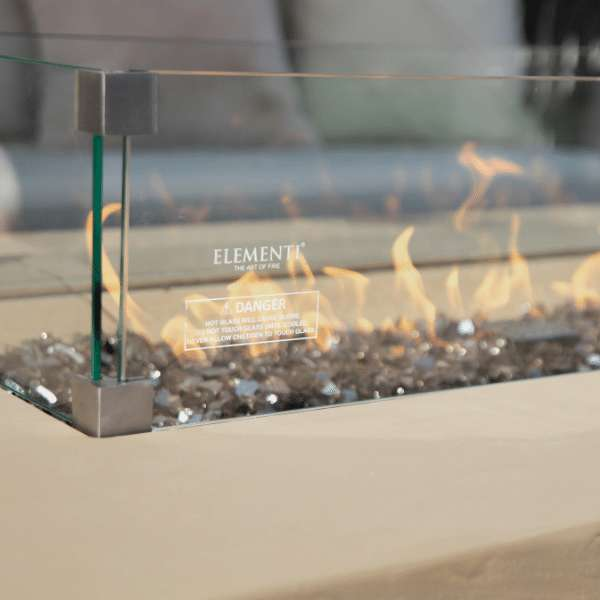 Elementi Plus Colorado Fire Table OFG410SY Windscreen Glass Close Up