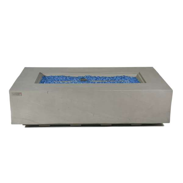 Elementi Plus Meteora Fire Pit With Blue Fire Glass No Flames On A White Background