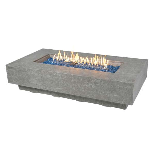 Elementi Plus Riviera Fire Table OFG415LG With Flames in White Background