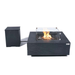 Elementi Plus Roraima Fire Table OFG411SL With Windscreen and Propane Tank Cover In White Background