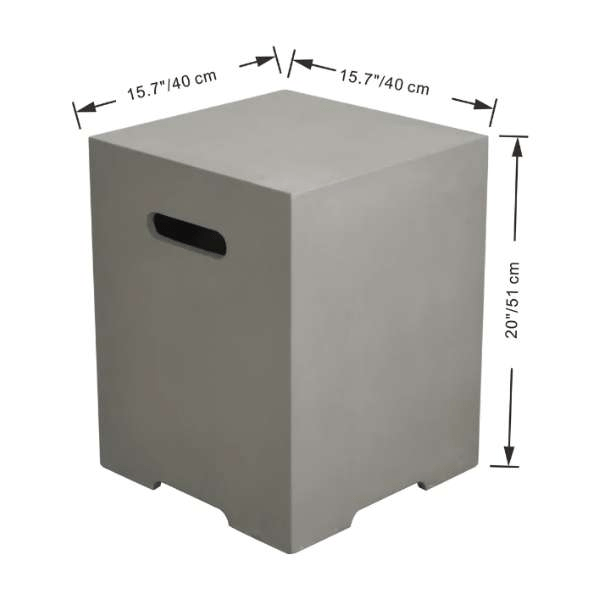 Elementi Plus Square Concrete Tank Cover ONB01-109 DImensions