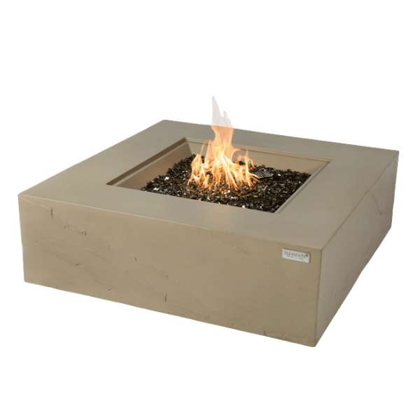 Elementi Plus Uluru Fire Table OFG411SY With Flames In White Background