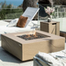 Elementi Plus Uluru Fire Table OFG411SY With Flames and Proapne Tank Cover In Backyard Set-up
