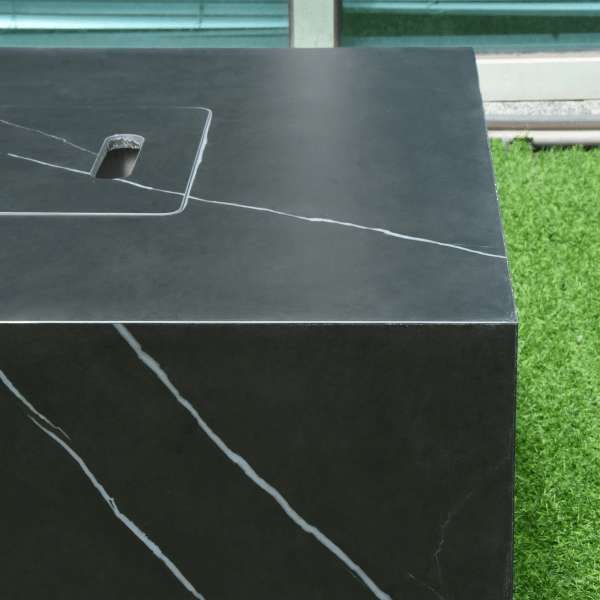 Elementi Plus Varna Marble Porcelain Fire Table OFP121BB Marble Close Up