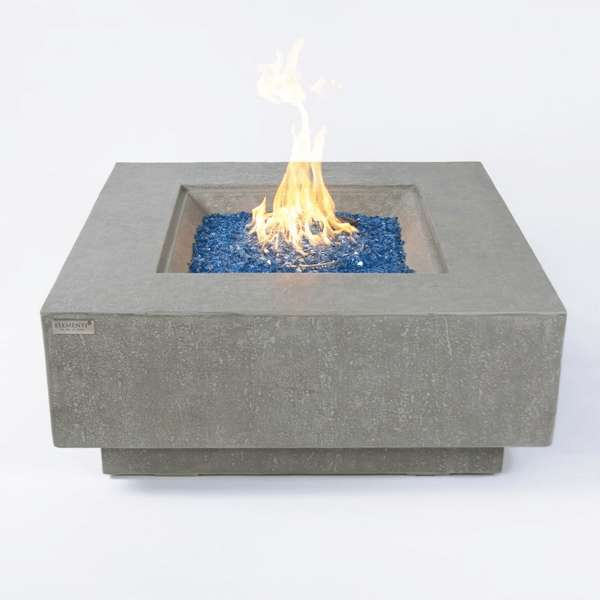 Elementi Plus Victoria Fire Table OFG413LG With Flames In White Background