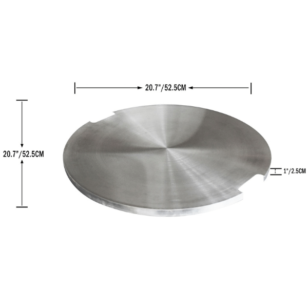 Elementi Stainless Steel Lid For Metropolis Fire Table Dimensions