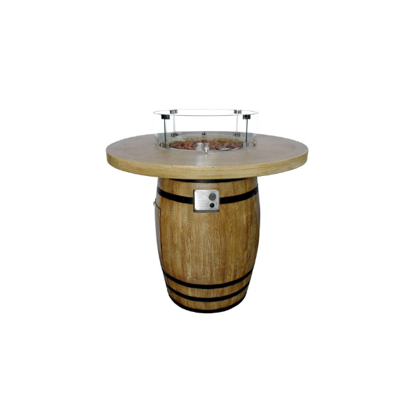     Elementi Tuscana Bar Table With Windscreen Without Flame On A White Background