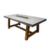     Elementi Workshop Dining Rectangular Concrete Fire Pit Table Side View Without Flame On A White Background