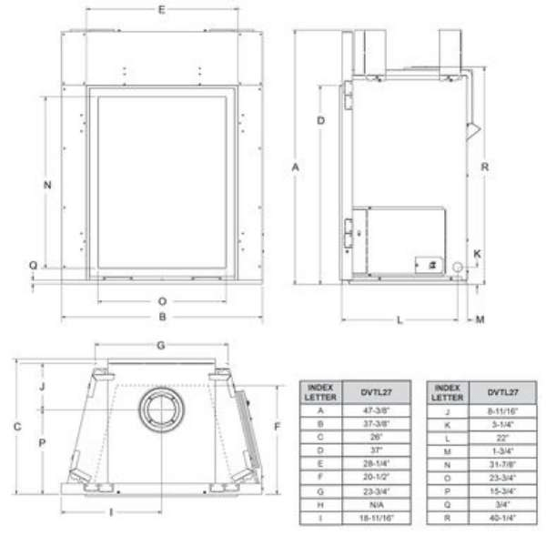 Superior DRT2000 Traditional Front Open Direct-Vent Electric Fireplace ...