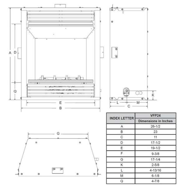 Empire Vail Premium 24 Vent Free Gas Fireplace - VFP24FP Empire Vail Premium 24 Vent Free Gas Fireplace - VFP24FP