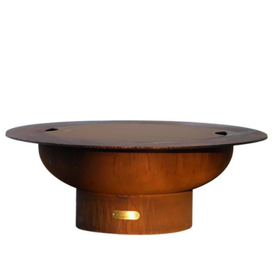 Fire Pit Art Saturn Fire Pit With Steel Lid On A White Background