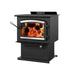 Drolet Heritage Wood Stove With Blower DB03190 side view facing left in white background