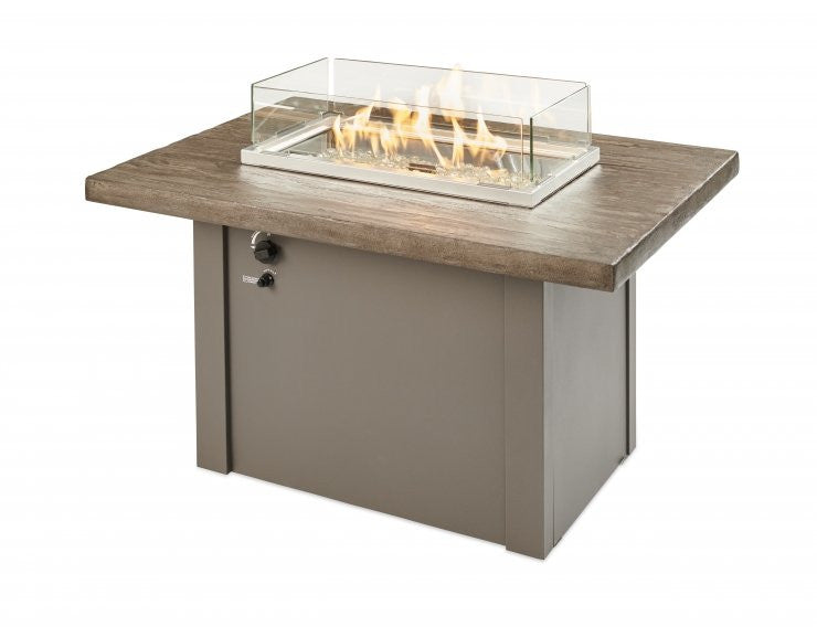 The Outdoor GreatRoom Havenwood Rectangular Gas Fire Pit Table In Grey Base HVDG-1224-K