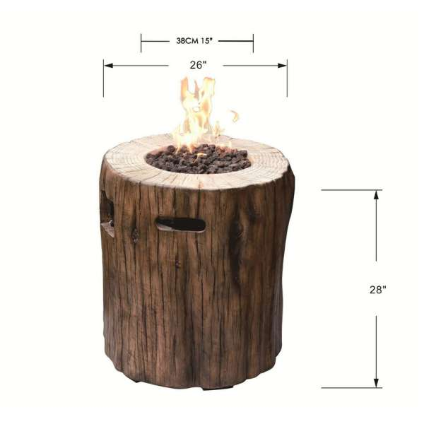    Modeno Mansfield Fire Pit Table In Redwood Dimensions