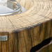 Modeno Mansfield Fire Pit Table In Redwood Side View Image
