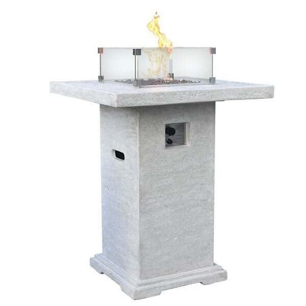 Montreal 34 in. x 34 in. Square Concrete Liquid Propane Fire Pit OFG221 Fire Columns Elementi