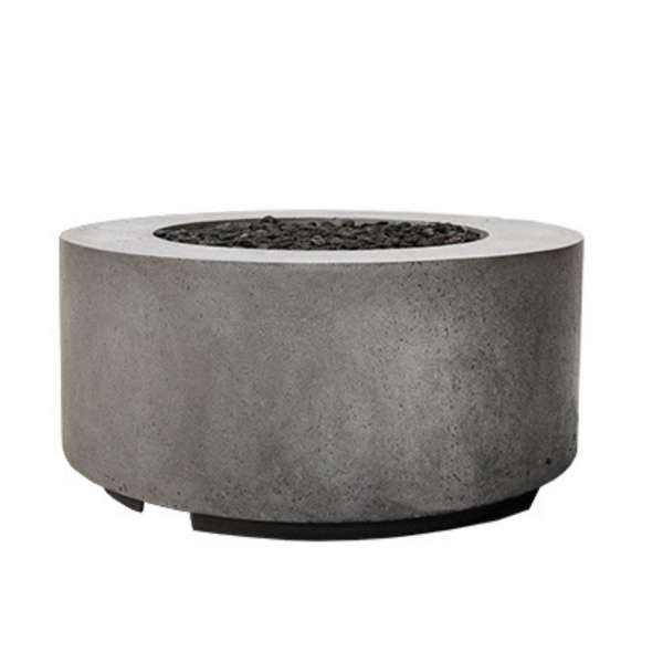 Prism Hardscapes Cilindro Round Gas Fire Pit On A White Background