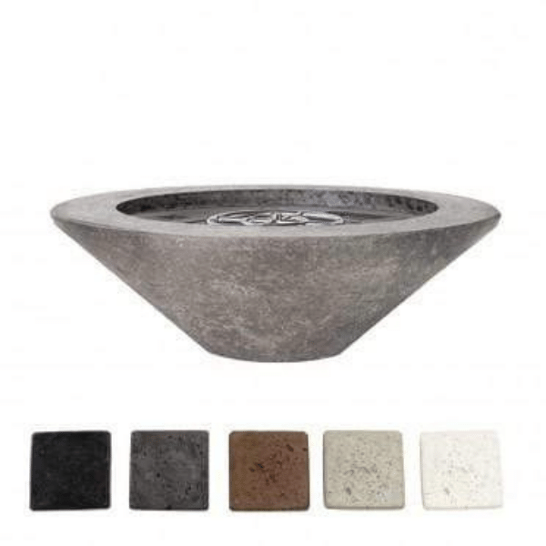 Prism Hardscapes Embarcadero Concrete Gas Fire Pit With Color Options On A White Background