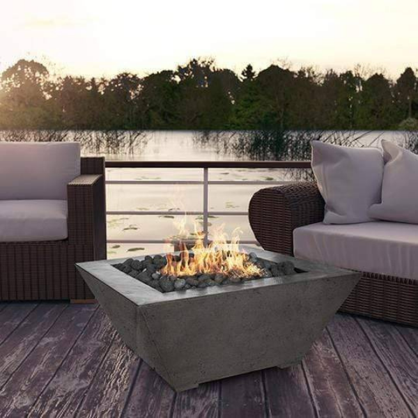 Prism Hardscapes Lombard Square Fire Pit In An Outdoor Sample Set Up