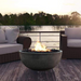 Prism Hardscapes Moderno 1 Gas Fire Bowl Pewter With Flame Outdoor Set up Crushed Lava Rocks