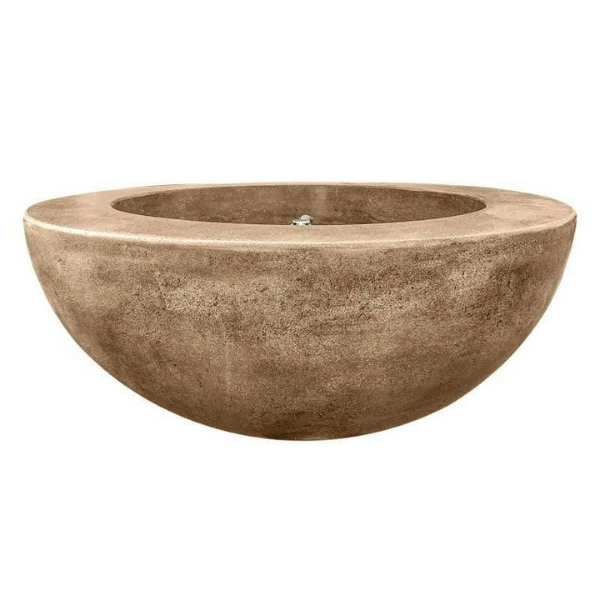 Prism Hardscapes Moderno 5 Concrete Gas Fire Pit PH-426 Cafe Finish on White Background