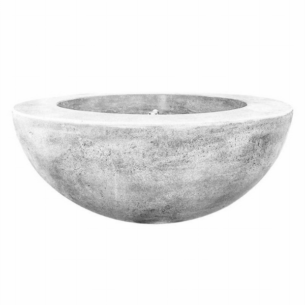 Prism Hardscapes Moderno 5 Concrete Gas Fire Pit PH-426 Ultra White Finish on White Background