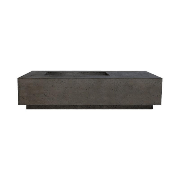     Prism Hardscapes Tavola 5 Concrete Gas Fire Pit In Ebony On A White Background
