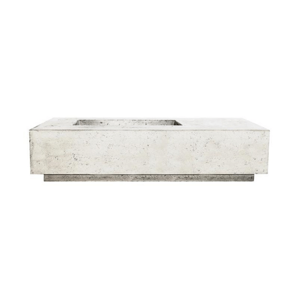     Prism Hardscapes Tavola 5 Concrete Gas Fire Pit In Ultra White On A White Background